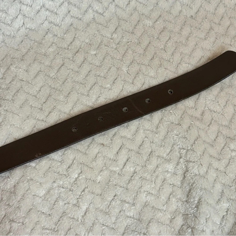 Vintage Yves Saint Laurent Mens 32 Reversible Black Brown‎ Silver Gold Tone Belt